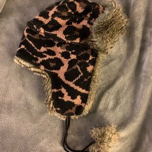 Betsey Johnson Leopard Winter Hat